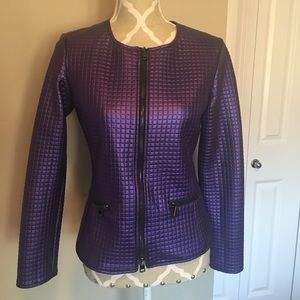 Retro faux -leather jacket